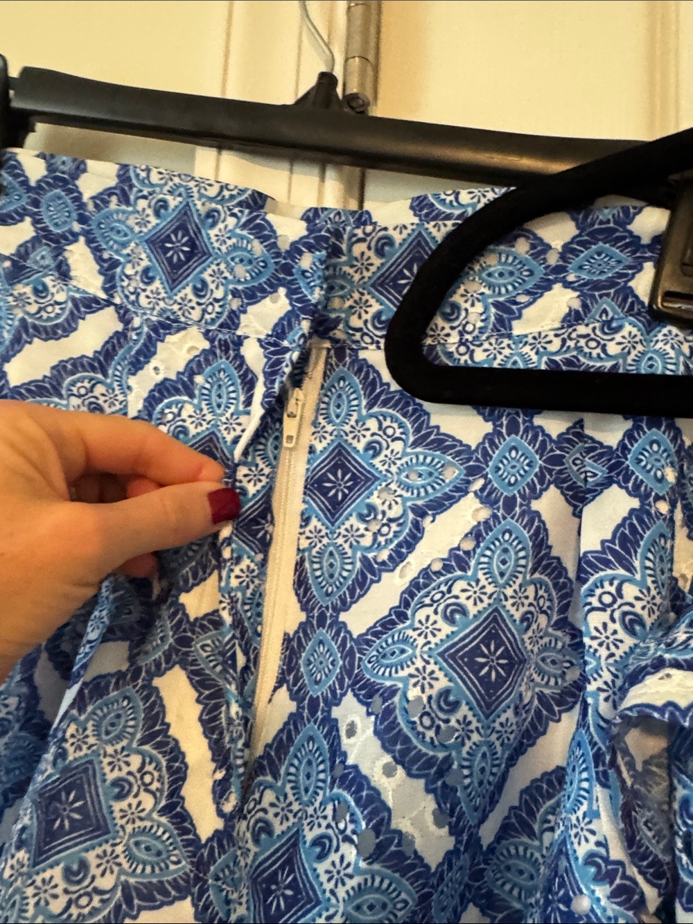 Blue Tile Print Two-Piece Set - Picture 3 of 8